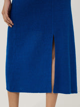 Linen Knitted Skirt | Blue
