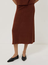Linen Knitted Skirt | Brown