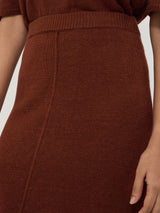 Linen Knitted Skirt | Brown