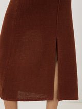 Linen Knitted Skirt | Brown