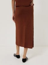 Linen Knitted Skirt | Brown