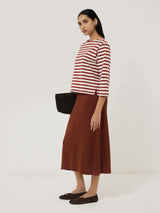 Linen Knitted Skirt | Brown