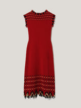 Fringe Texture Knit Dress | Orange