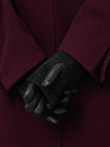 Knitted Leather Glove | Black