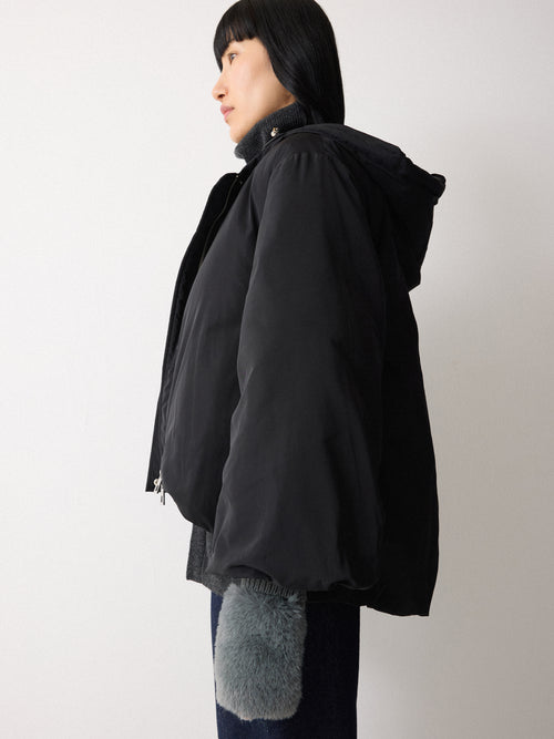 Faux Fur Mittens | Blue