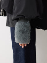 Faux Fur Mittens | Blue