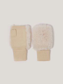 Faux Fur Mittens | Cream