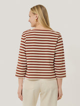 Cotton Trim Breton Top | Red