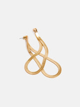 Snake Chain Loop Earrings | Gold