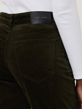Delmont Velvet Tapered Jean | Dark Green