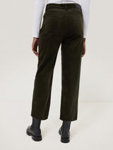 Delmont Velvet Tapered Jean | Dark Green