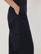 Cotton Viscose Cargo Trouser | Navy