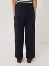 Cotton Viscose Cargo Trouser | Navy