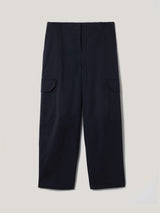 Cotton Viscose Cargo Trouser | Navy