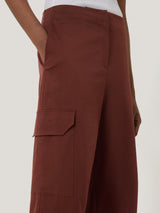 Cotton Viscose Cargo Trouser | Red