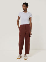 Cotton Viscose Cargo Trouser | Red