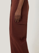 Cotton Viscose Cargo Trouser | Red