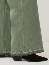 Finn Wide Leg Jean | Washed Green