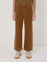 Tyne Wide Leg Cropped Jean | Tan Snow Wash
