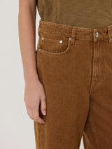 Tyne Wide Leg Cropped Jean | Tan Snow Wash