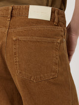 Tyne Wide Leg Cropped Jean | Tan Snow Wash