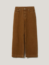Tyne Wide Leg Cropped Jean | Tan Snow Wash