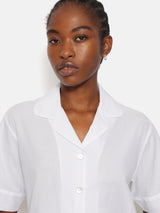 Broderie Anglaise Short Sleeved Pyjama Top | White