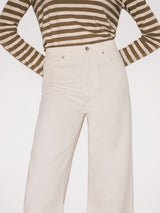 Tyne Wide Leg Cropped Jean | Ecru