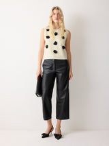 Merino Embellished Knitted Tank  | Ivory