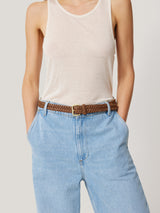 Woven Leather Belt | Tan