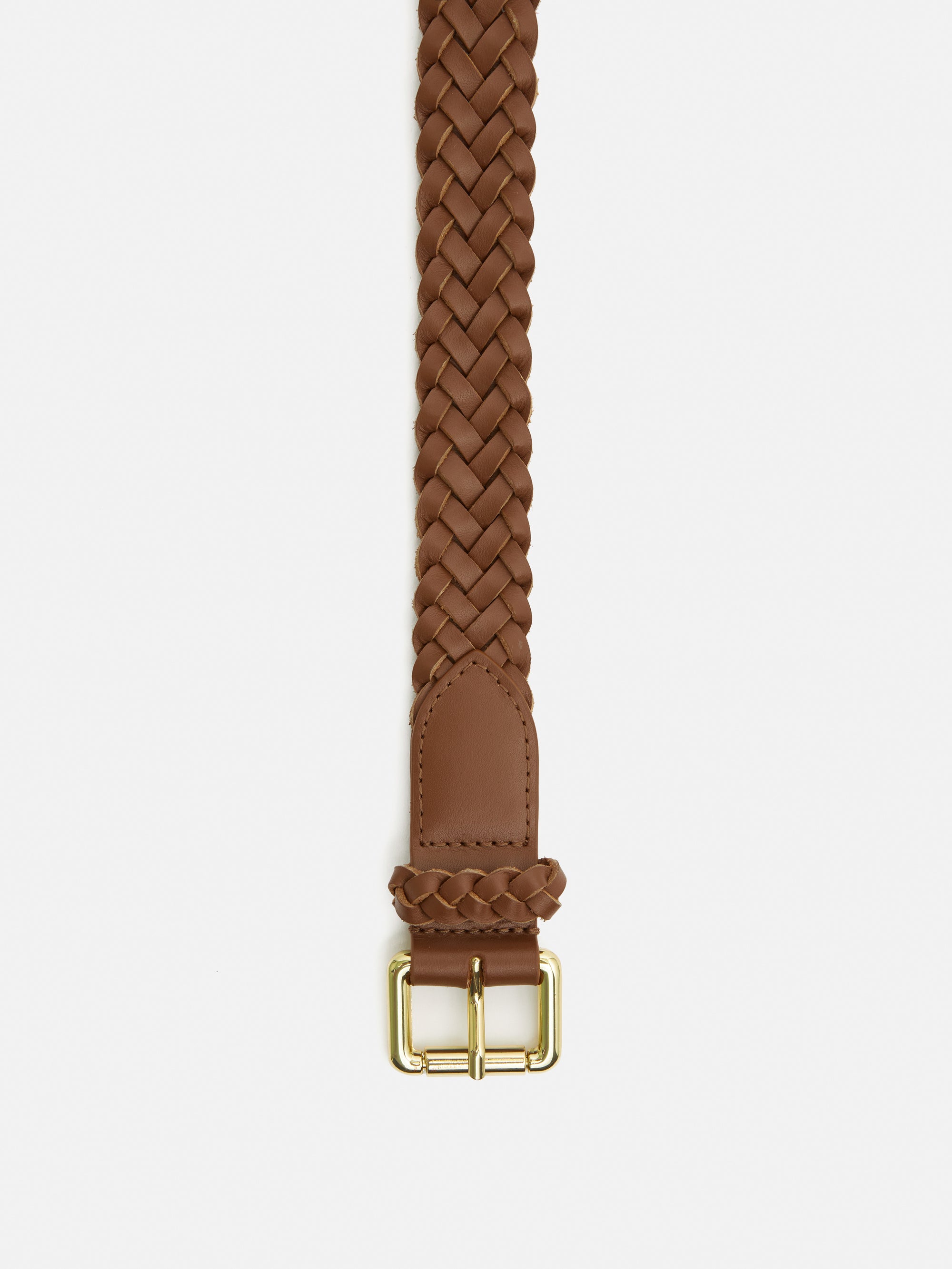WOVEN LEATHER BELT TAN
