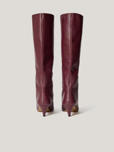 Leather Bobbi Knee High Boot | Burgundy