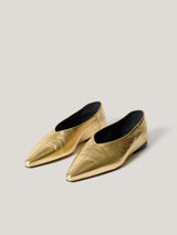 Linnie Flat Pointed Ballerina | Gold