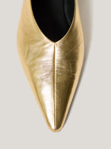 Linnie Flat Pointed Ballerina | Gold