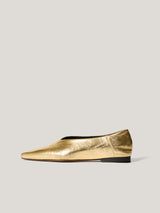 Linnie Flat Pointed Ballerina | Gold