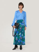 Recycled Satin Tunic Top | Blue