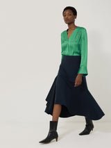 Recycled Satin Tunic Top | Green