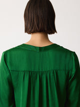 Recycled Satin Tunic Top | Emerald