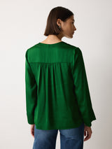 Recycled Satin Tunic Top | Emerald
