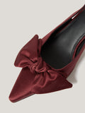 Satin Bow Slingback Heel | Burgundy
