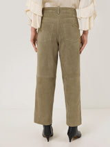 Suede Cropped Trouser | Green