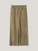 Suede Cropped Trouser | Green