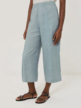 Mara Linen Relaxed Trouser | Light Blue