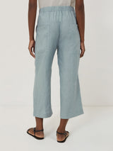 Mara Linen Relaxed Trouser | Light Blue