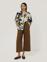 Mara Linen Relaxed Trouser | Brown