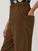 Mara Linen Relaxed Trouser | Brown