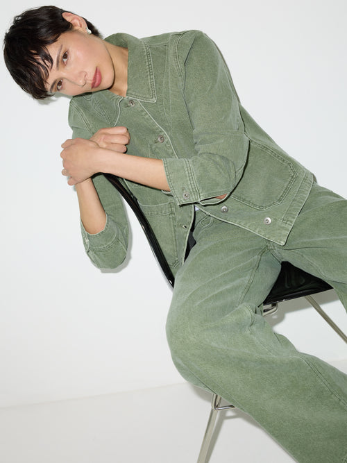 Cooper Denim Cropped Jacket | Washed Green