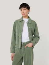 Cooper Denim Cropped Jacket | Washed Green