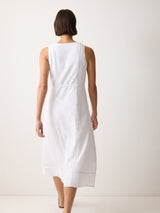 Linen Viscose Stitch Dress | White