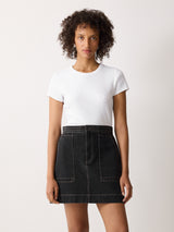 Denim Patch Pocket Mini Skirt | Black